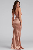 Abigail Ruched Satin Mermaid Dress