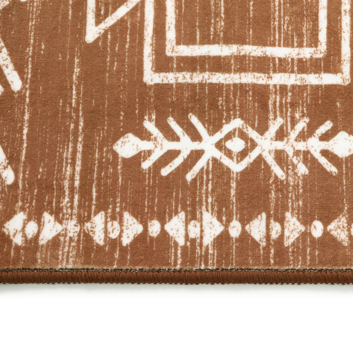 Vivienne Washable Aztec Moroccan Distressed Orange Rug