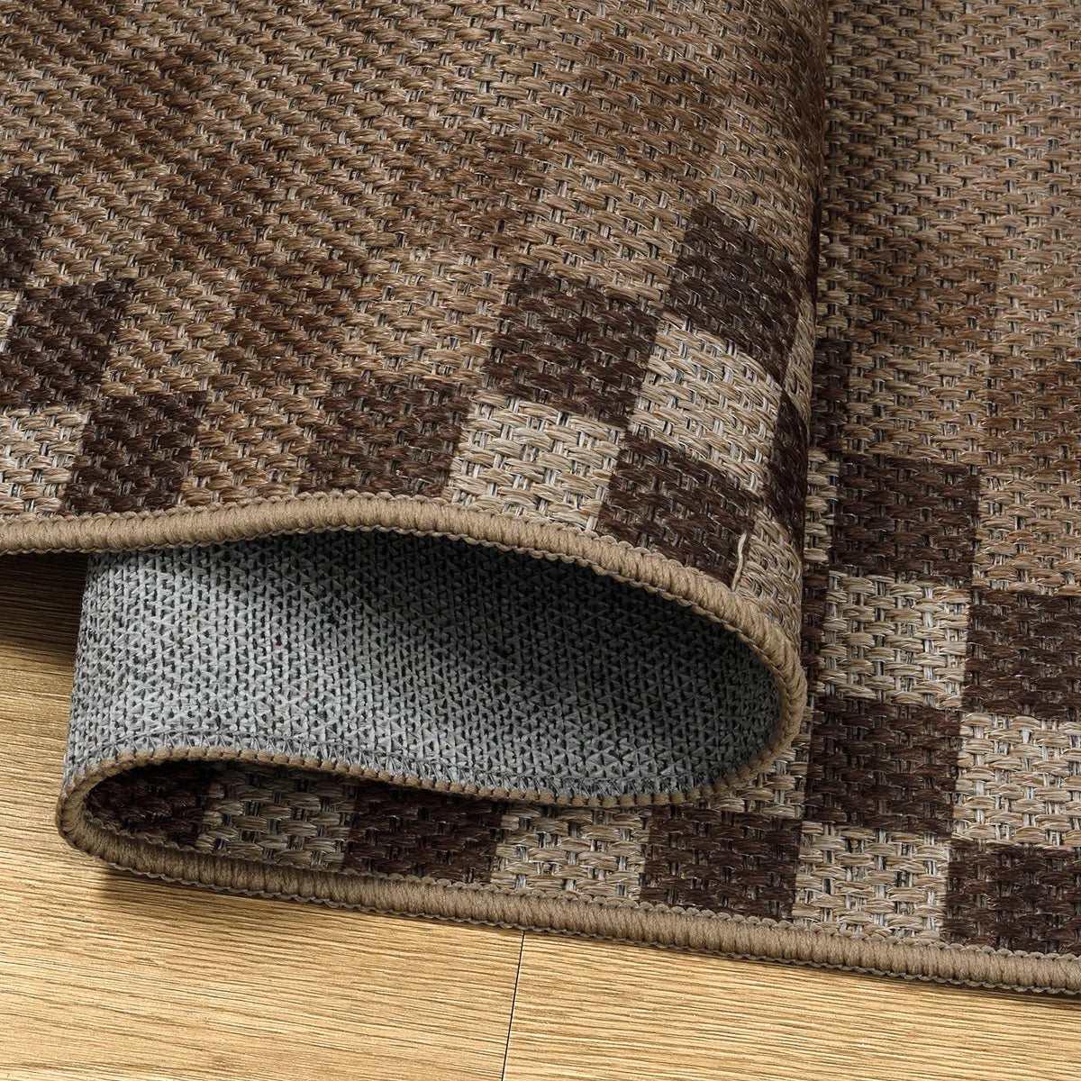 Lunette Washable Tribal Soft Easy Jute Tan Indoor/Outdoor Runner Rug