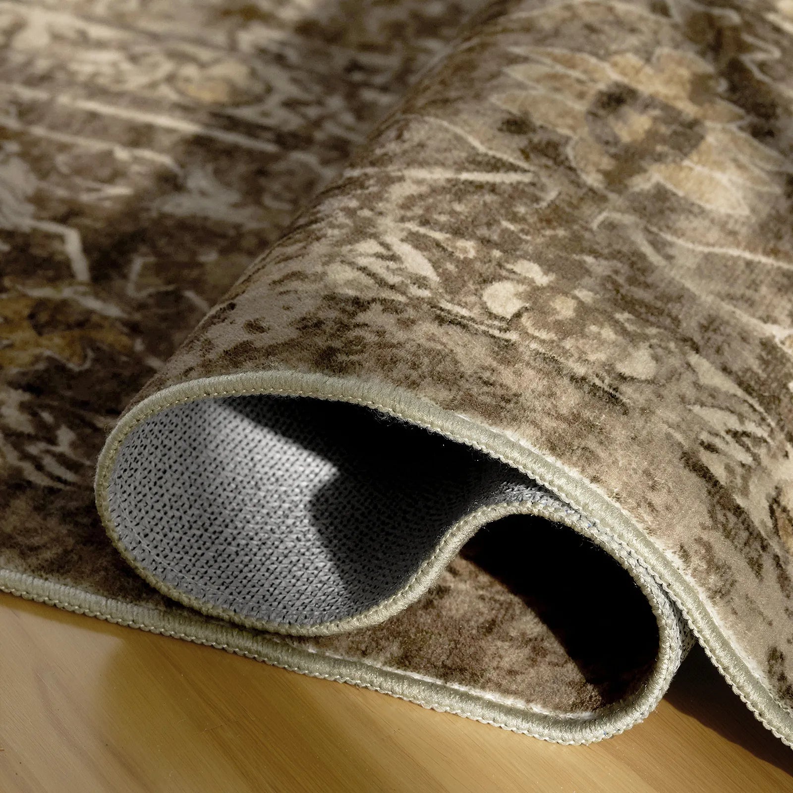 Margot Washable Vintage Distressed Brown Rug