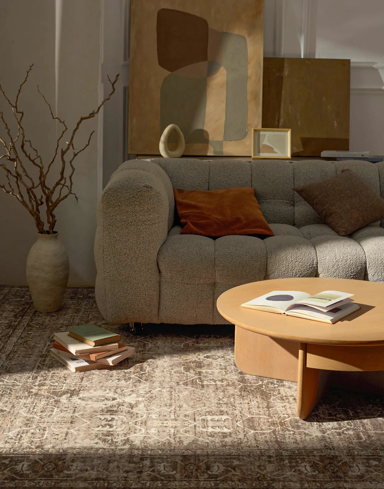 Margot Washable Vintage Distressed Brown Rug