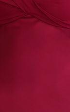 Flynn Maxi Dress - Satin Halter Sweetheart Neck Dress in Wine