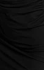 Brielle Mini Dress - Long Sleeve Ruched Bodycon Dress in Black