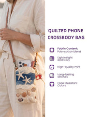 Patriotic Cat Quilted Slim Phone Crossbody Bag