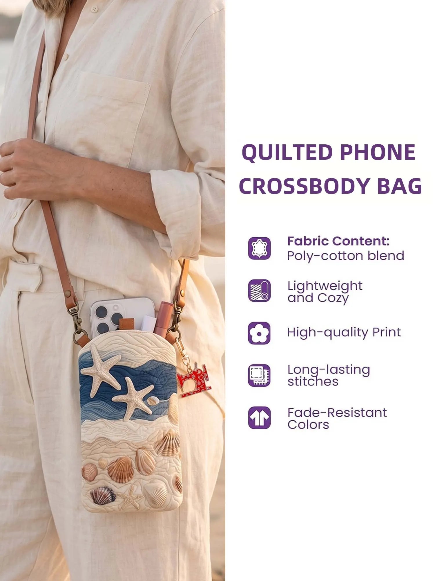 Hippie Van Quilted Slim Phone Crossbody Bag