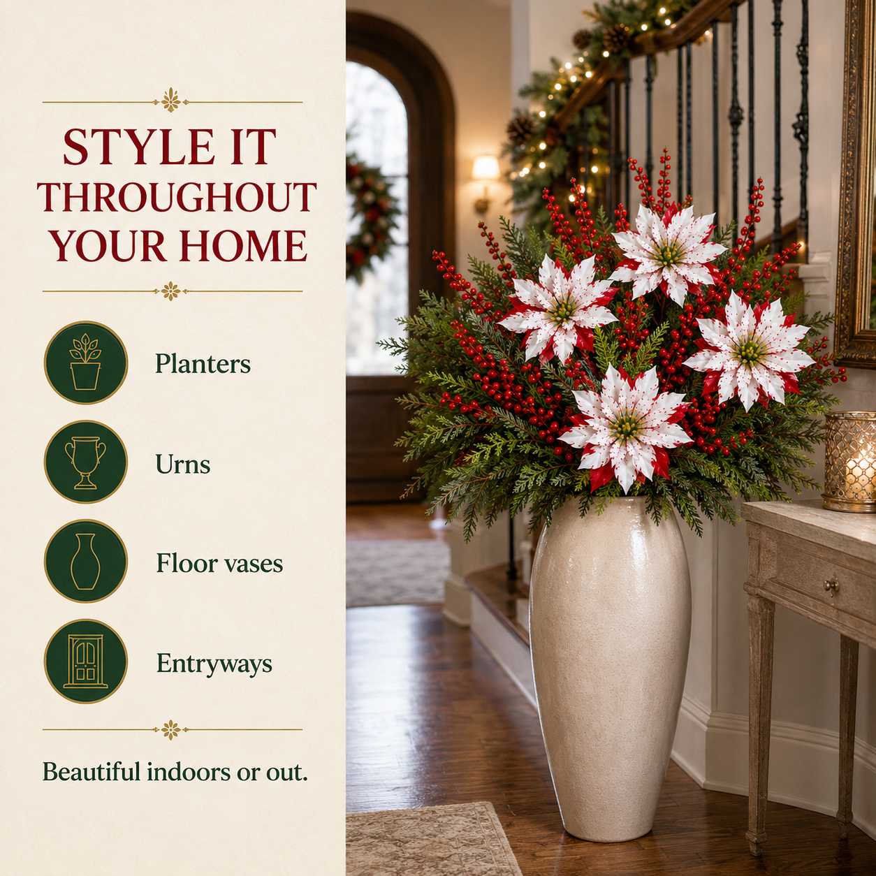 🌺🎄Poinsettia Planter Inserts(SET INCLUDES 6 PICKS)