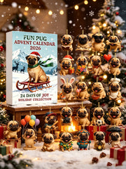 2026 Pug Christmas Ornament Advent Calendar (24-Piece Set) Blind Box
