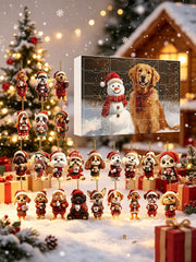 24-Piece Assorted Dog-Themed Christmas Ornament Advent Calendar Blind Box(2D Acrylic Flat)