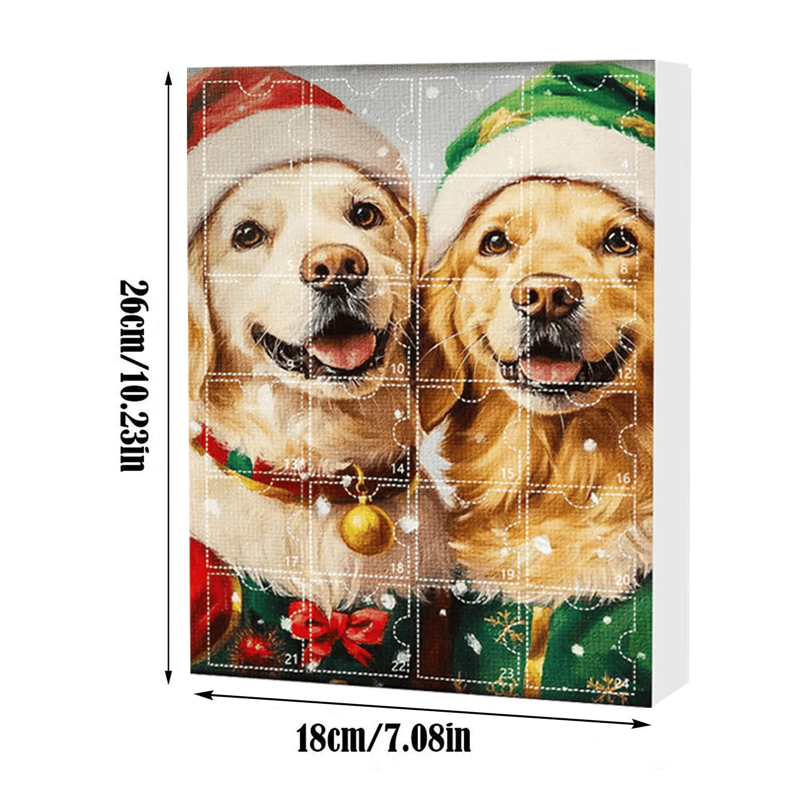 24-Piece Assorted Dog-Themed Christmas Ornament Advent Calendar Blind Box(2D Acrylic Flat)
