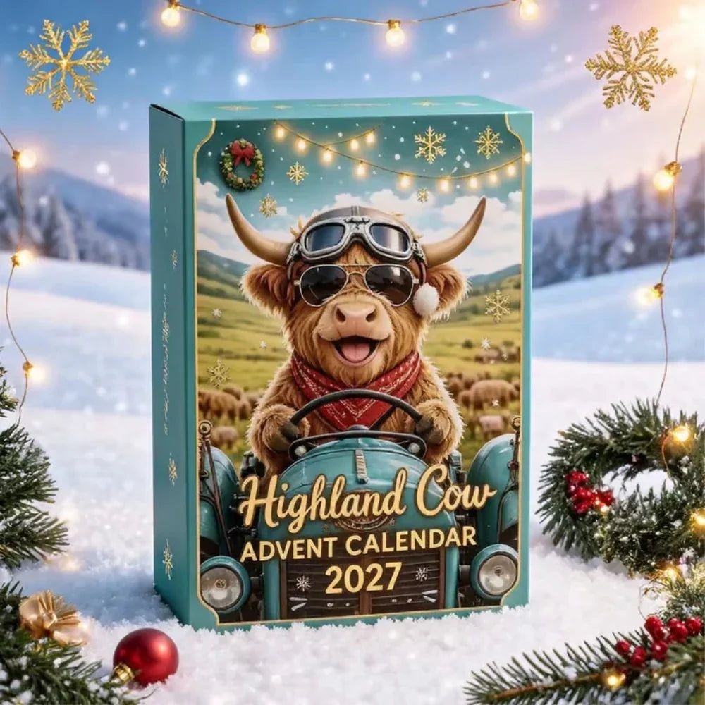 2027 Highland Cow Advent Calendar - 24-Day Countdown with Collectible Figurines